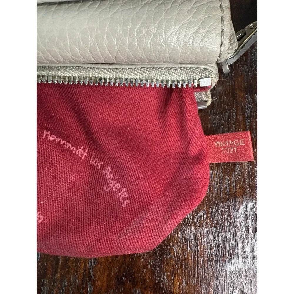 Hammitt Crossbody Wallet Mini Purse Pebbled Leather Red Lining Silver Hardware